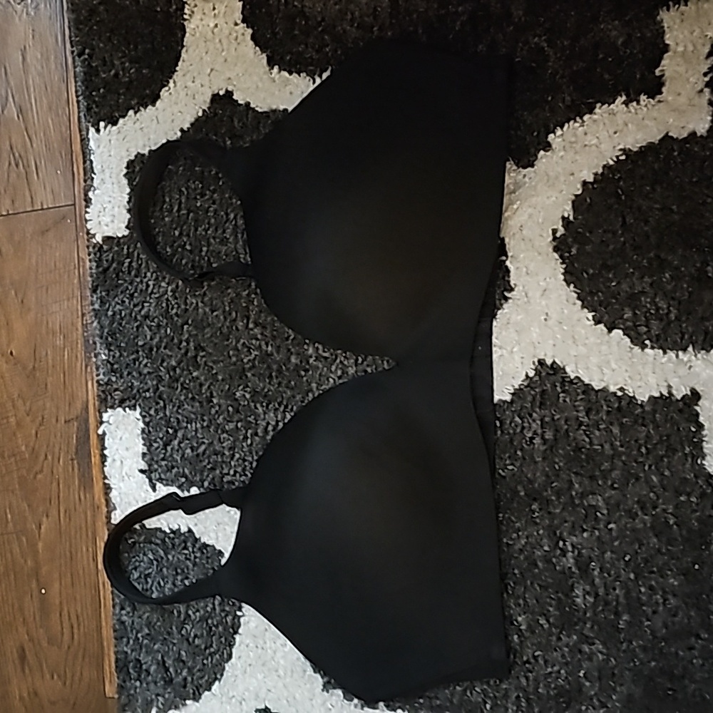 Cacique simply wire free black plunge bra sz 42 DDD WL 328